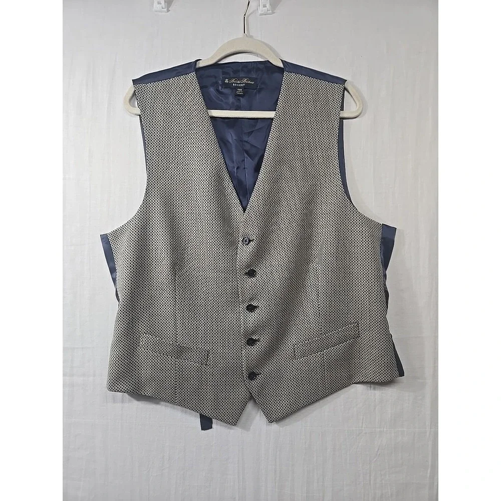 Brooks Brothers Regent Suit Vest Men‎ 44 R Blue Wool Adjustable Tuxedo Button